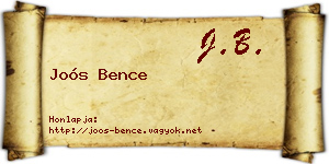 Joós Bence névjegykártya